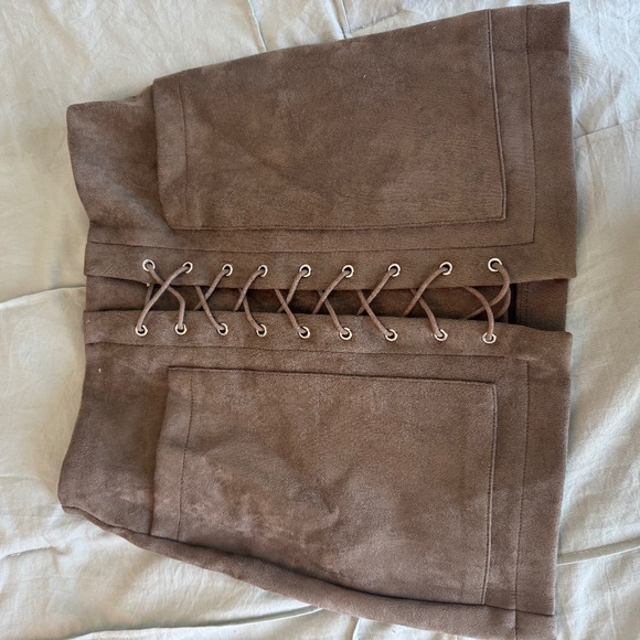 Suede Mini Skirt - Picture 1 of 3